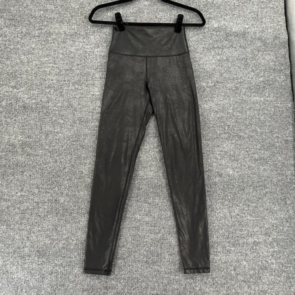 Aerie Offline Faux Leather Leggings Womens Small Black Crackle High Rise